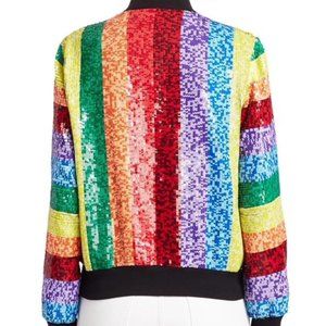 multicolor sequin bomber jacket